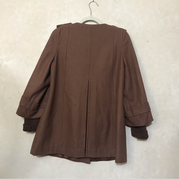Express Women’s Wool Brown Double Breasted Peacoat Size Small - Picture 6 of 8